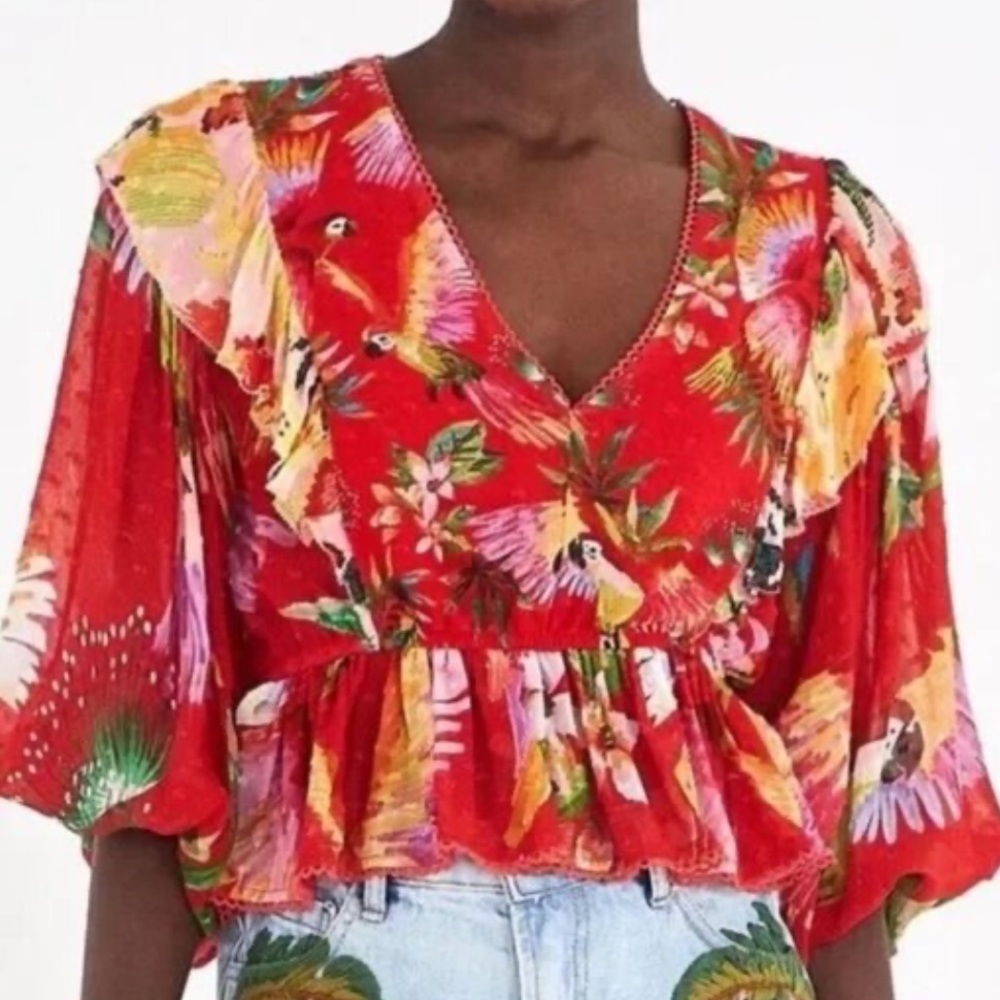 FARM Rio Macaw Mixed Blouse